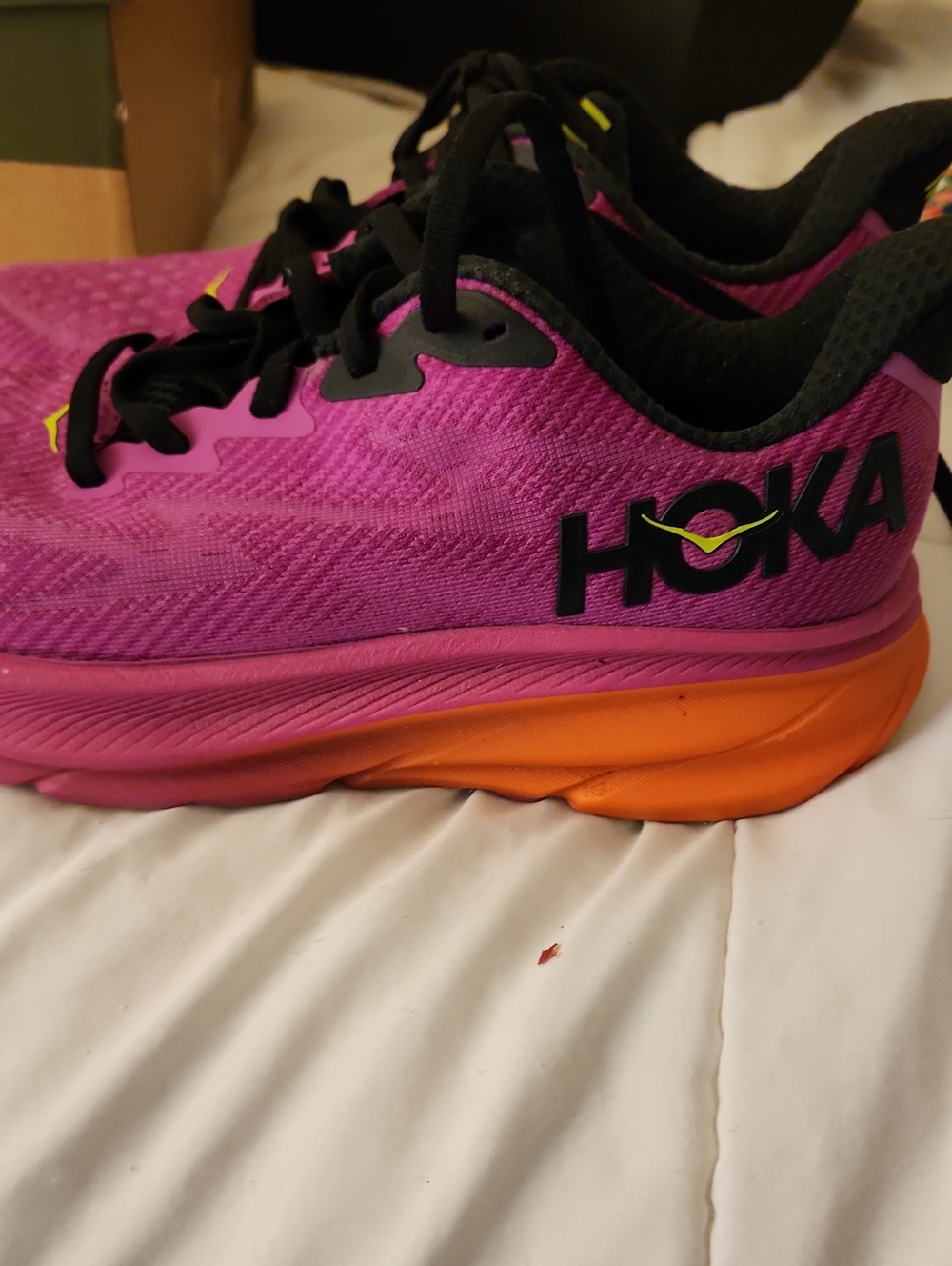 Hoka Pink and Orange Kids' Running Sneakers